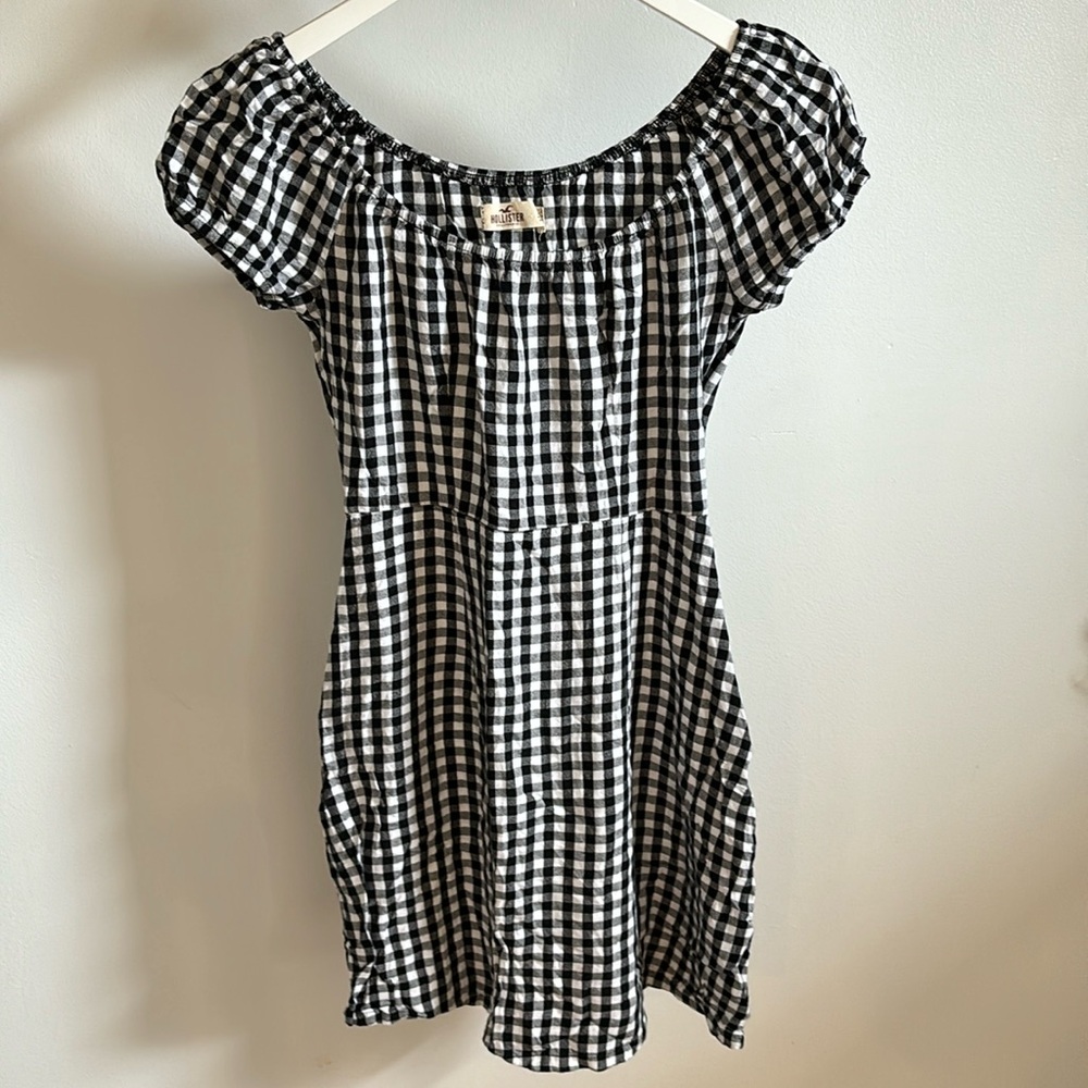 Hollister Black and White Gingham Mini Dress size XS